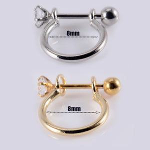 1pcs Surgical Steel Barbell With CZ Hoop Ear Tragus Cartilage Helix Earrings