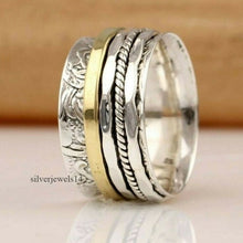 Load image into Gallery viewer, Sterling Silver Meditation Statement Spinner Ring Jewelry