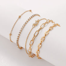 Load image into Gallery viewer, 4Pcs Punk Heavy Metal Thick Chain Bracelet Set