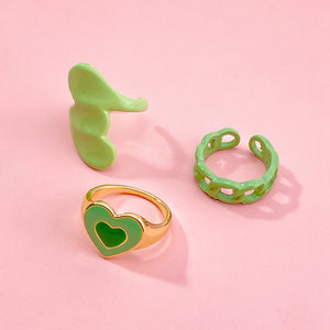 Colorful Painted Metallic Rings 1pc/3pcs sets