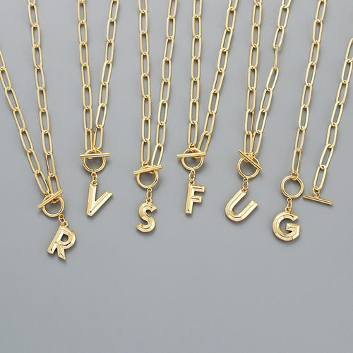 Initial Toggle Clasp Necklaces - Love Essential Being