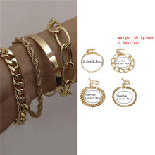 Load image into Gallery viewer, 5Pcs/Set Bohemian Snake Chain Link Charm Bracelets - Love Essential Being