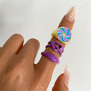 Colorful Embrace Rings Sets