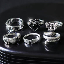 Load image into Gallery viewer, Punk Goth Sword Love Ring Set
