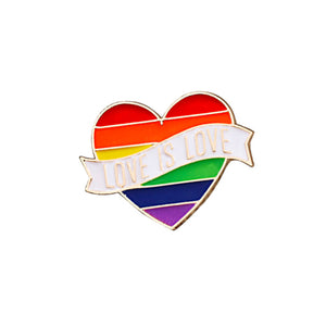 Rainbow Heart Peace Love and Pride Enamel Pins