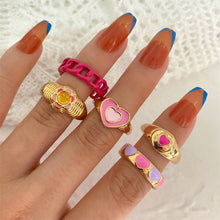 Load image into Gallery viewer, Colorful Painted Metallic Rings 1pc/3pcs sets