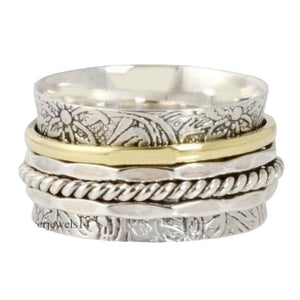 Sterling Silver Meditation Statement Spinner Ring Jewelry