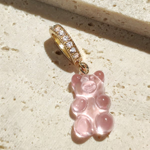 Gummy Bear Charms Zircon Pearl Chain Necklace