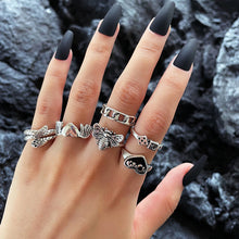 Load image into Gallery viewer, Punk Goth Sword Love Ring Set