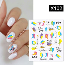 Load image into Gallery viewer, Rainbow Wave Love Heart Pattern Decals Stickers Butterfly Dragon Nail Art