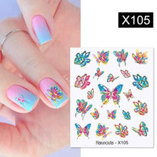 Load image into Gallery viewer, Rainbow Wave Love Heart Pattern Decals Stickers Butterfly Dragon Nail Art