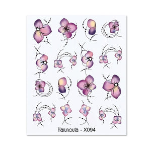 Rainbow Wave Love Heart Pattern Decals Stickers Butterfly Dragon Nail Art