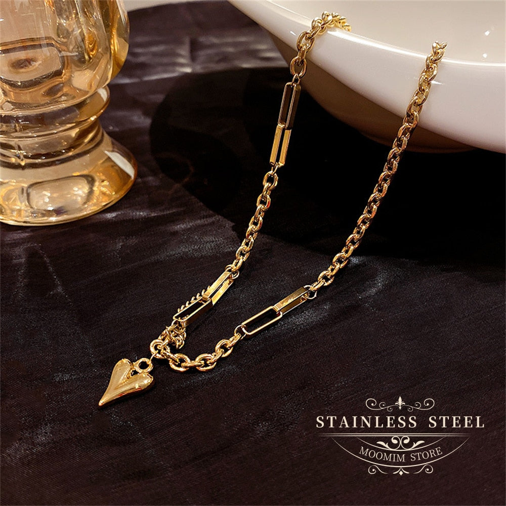 Heart Pendant 18k Gold Plated Choker - Love Essential Being