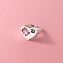 Load image into Gallery viewer, FOXANRY 925 Sterling Silver LOVE Heart Ring