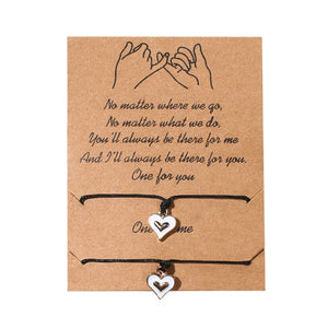 2 PCS/Set Couple Sun Moon Star Heart Braided Rope Charm Bracelots - Love Essential Being