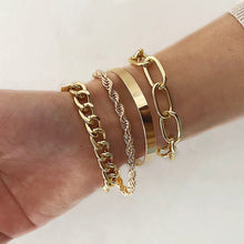 Load image into Gallery viewer, Boho Thick Gold Color Charm Bangle Bracelets