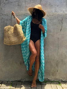 Fitshinling Summer Kimono Swimwear Beach Cover Up With Sash