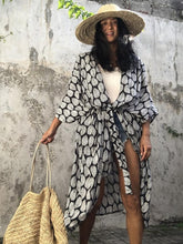 Load image into Gallery viewer, Fitshinling Summer Kimono Swimwear Beach Cover Up With Sash
