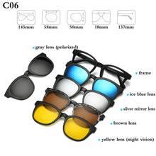 Load image into Gallery viewer, Fashion Sunglasses With 5 Clip-on Polarized Magnetic Lenses - Love Essential Being
