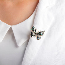 Load image into Gallery viewer, Blue or Red Butterfly Brooch Abalone Shell Pin - Love Essential Being