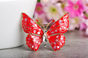 Blue or Red Butterfly Brooch Abalone Shell Pin - Love Essential Being