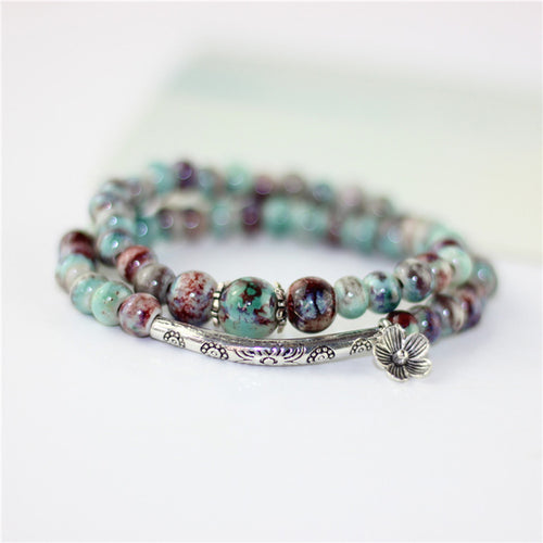 Ceramic Beaded Doubled Charm Bracelets - Love Essential Being