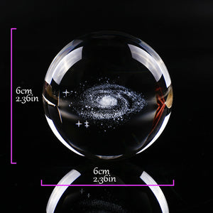 Galaxy 3D Laser Engraved Crystal Glass Ball 6cm - Love Essential Being