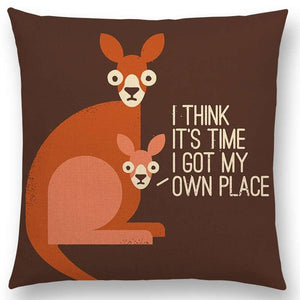 Funny Cartoon Animals Pillowcase Dinosaur Kangaroo Bee Dachshund Shark Decorative Pillow Cover - Love Essential Being