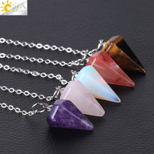 Load image into Gallery viewer, Stone Reiki Healing Crystal Amulet Meditation Pendant Pendulum - Love Essential Being