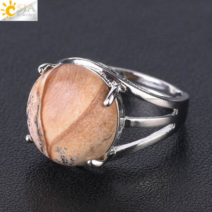 Natural Stone Round Bead Rings - Love Essential Being