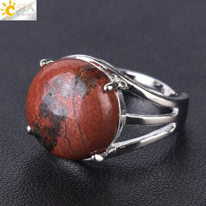 Natural Stone Round Bead Rings - Love Essential Being