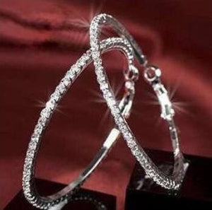 Austrian Crystal Stone 925 Sterling Silver Hoop Earrings - Love Essential Being