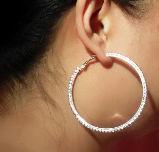 Austrian Crystal Stone 925 Sterling Silver Hoop Earrings - Love Essential Being