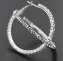 Load image into Gallery viewer, Austrian Crystal Stone 925 Sterling Silver Hoop Earrings - Love Essential Being