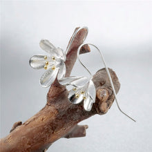 Load image into Gallery viewer, Lotus Silver Flower Drop Earrings - Love Essential Being