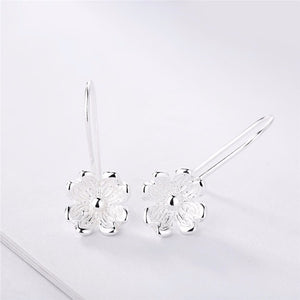 Lotus Silver Flower Drop Earrings - Love Essential Being