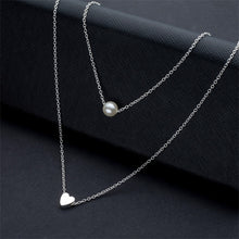 Load image into Gallery viewer, Pearl Heart Double Layer Necklace - Love Essential Being