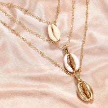 Load image into Gallery viewer, Three Layer Gold Cowrie Seashell Necklace - Love Essential Being