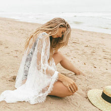 Load image into Gallery viewer, Hollow Lace Long Sleeve Swimwear Cover Up - Love Essential Being