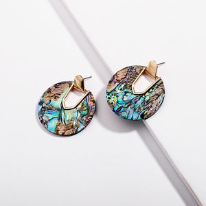Colorful Acrylic Abalone Shell Earrings - Love Essential Being