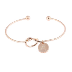 A-Z  Letter Knot Personalized Bangle Bracelets - Love Essential Being