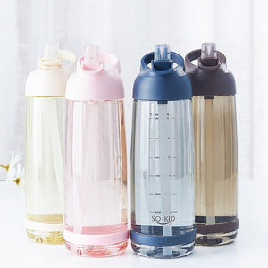 Straw Sports Water Bottles With Handle BPA Free - Love Essential Being