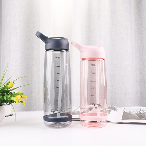 Straw Sports Water Bottles With Handle BPA Free - Love Essential Being