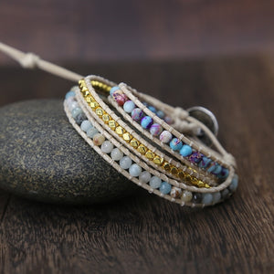 Bohemian Unique Stone Turquoise Wrap Bracelet - Love Essential Being