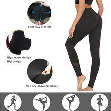 Load image into Gallery viewer, Casual Black Mesh High Waist Leggings - Love Essential Being