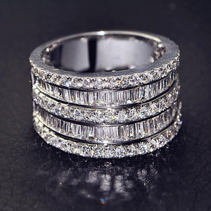 Sterling Silver Fashion Zirconian Band Rings - Love Essential Being