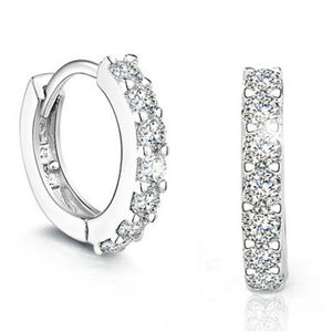 Sterling Silver Crystal Zircon  Huggie Earrings - Love Essential Being